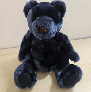 Velvete by Greek Dark Blue Teddy Bear Soft Plush Stuffed Animal 8"